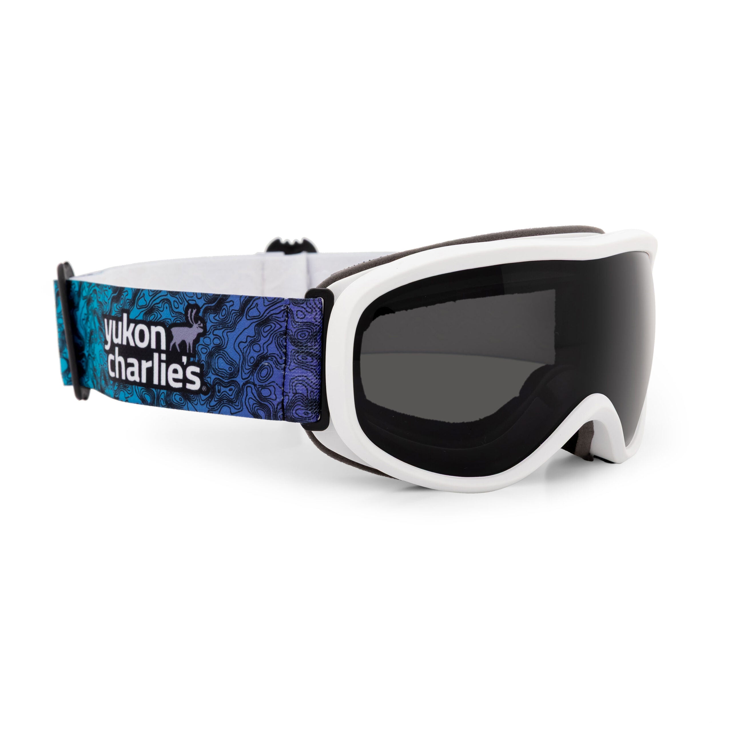 Powderhound youth snow goggles in Glacier Topo pattern