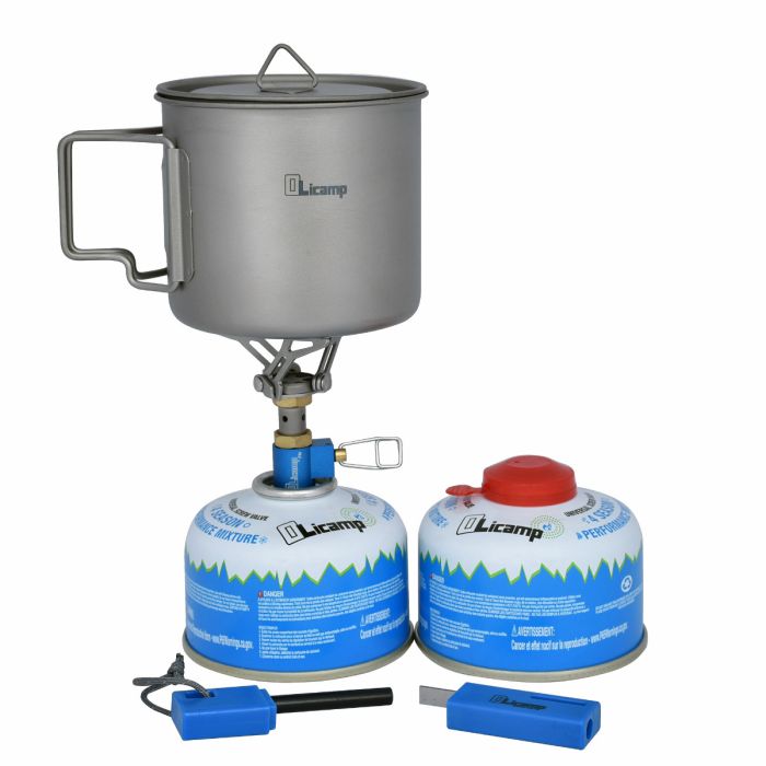 SPARTAN STOVE KIT - TITANIUM 550 + ION STOVE + 2 100G FUEL + SPARKLER