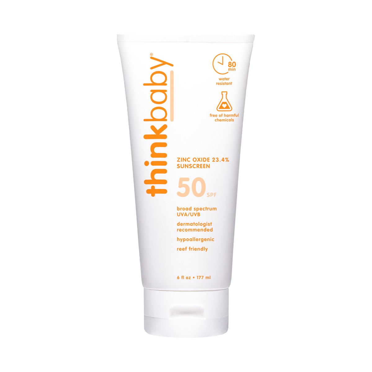 Thinkbaby Safe Sunscreen SPF 50+ (6oz) - Family Size