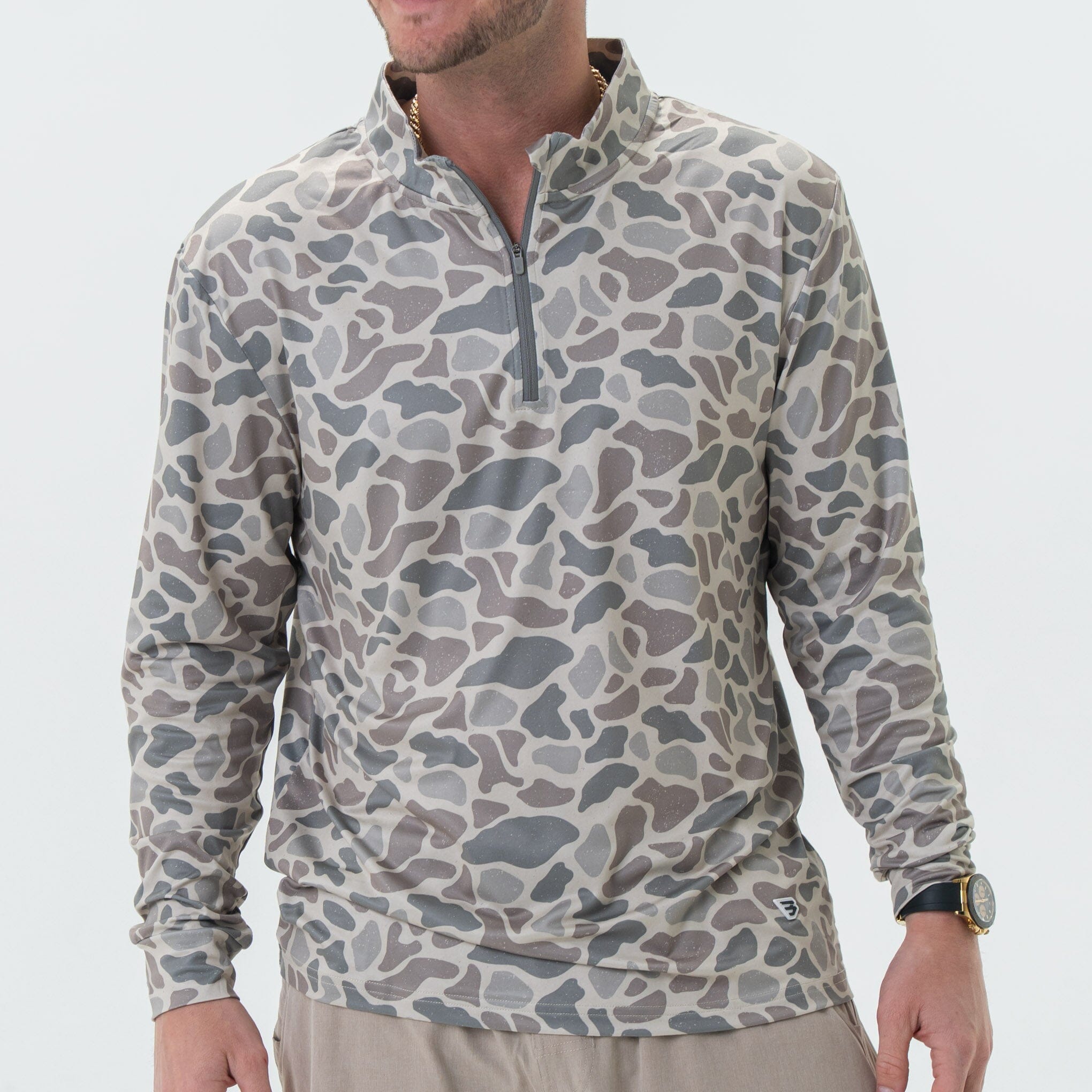 Burlebo Performance Quarter Zip - Classic Deer Camo – Small