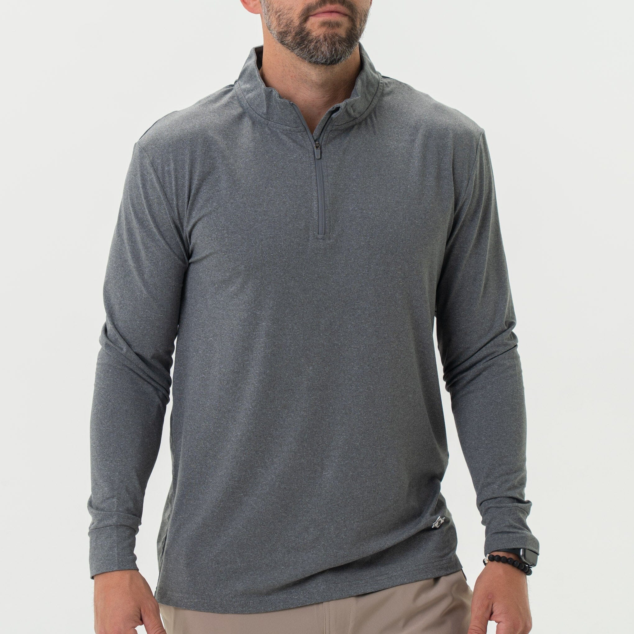 Burlebo Performance Quarter Zip - Dark Heather Grey – Small